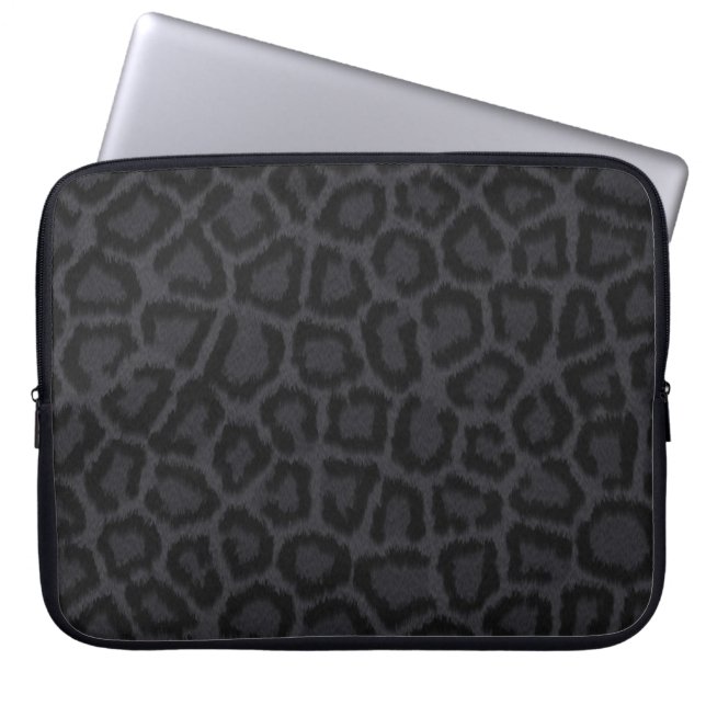 Black Leopard Laptop Sleeve (Front)