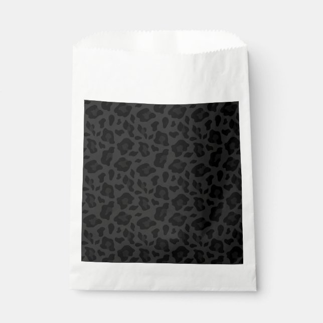 black leopard pattern animal print  favour bag (Front)
