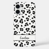 Black Leopard Personalized Modern iPhone Case