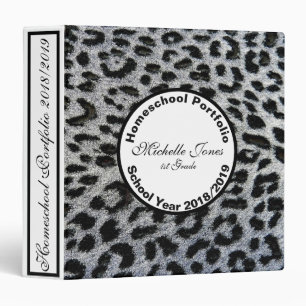 Black Leopard Print Homeschool Portfolio Binder