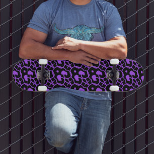 BLACK LEOPARD PRINT skateboard