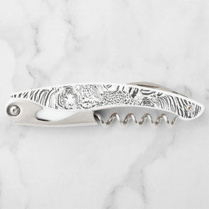 Black Leopard Tiger Animals Pattern Corkscrew