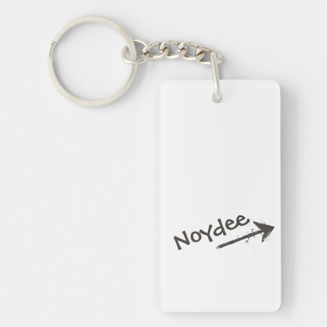Black Lettering and Arrow on your Keychain (Front)
