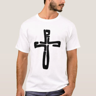 black letters of Jesus on the Cross T-Shirt