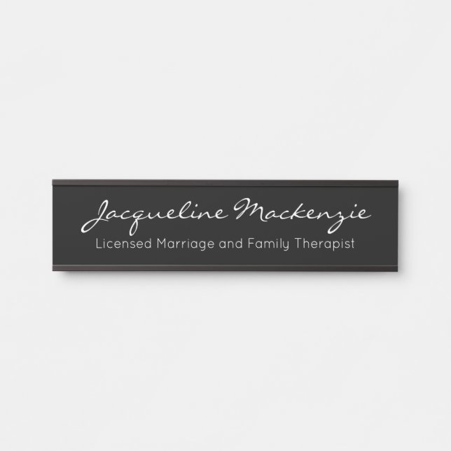 Black Licensed Marriage and Family Therapist LMFT  Door Sign (Front)