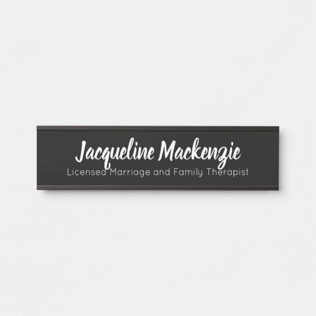 Black Licensed Marriage and Family Therapist LMFT  Door Sign (Front)