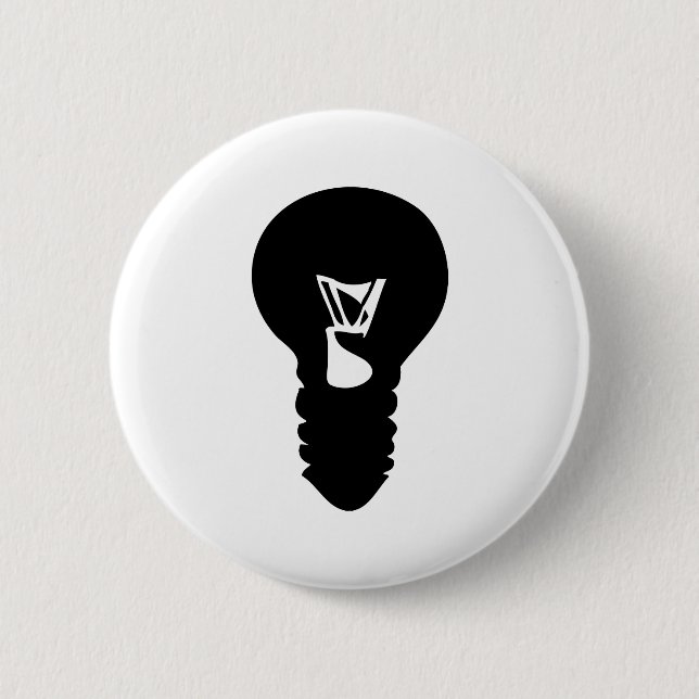 black light bulb icon 2 inch round button (Front)