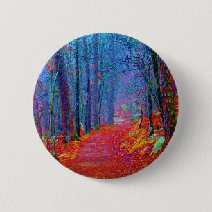 Black Light Forest Oil Painting 2 Inch Round Button