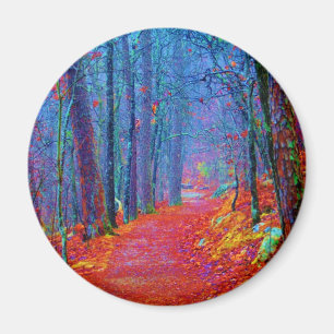 Black Light Forest Oil Painting Magnet