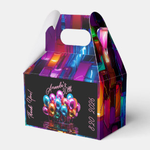 Black Light Neon Balloons Birthday Favor Box