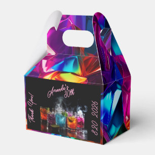 Black Light Neon Birthday Dry Ice Cocktails Favor Box