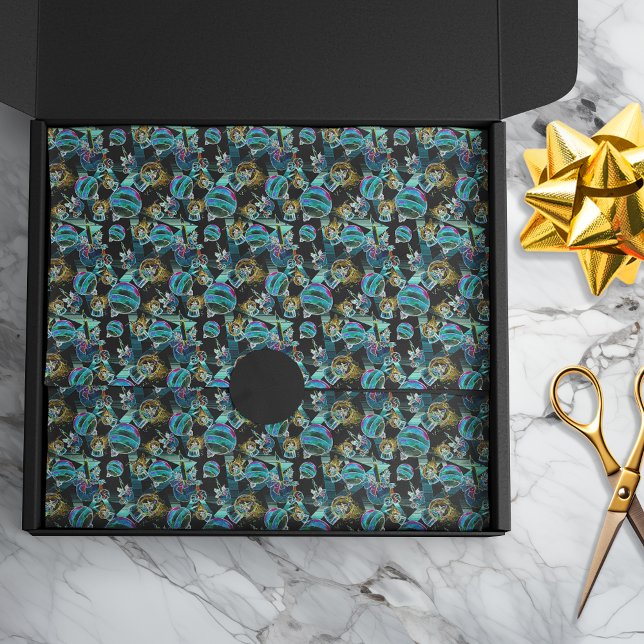 Black Light Neon Glow Christmas Globe Ornament Tissue Paper (Creator Uploaded)