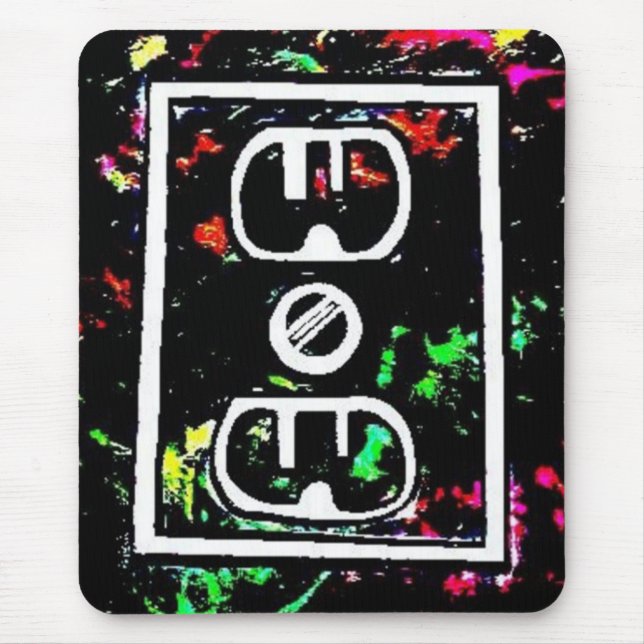 Black Light / Neon Splash "Outlet" by Levi G. Mouse Pad (Front)