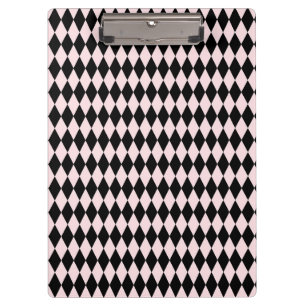 Black & Light Pink Stripe Pattern Minimal Abstract Clipboard