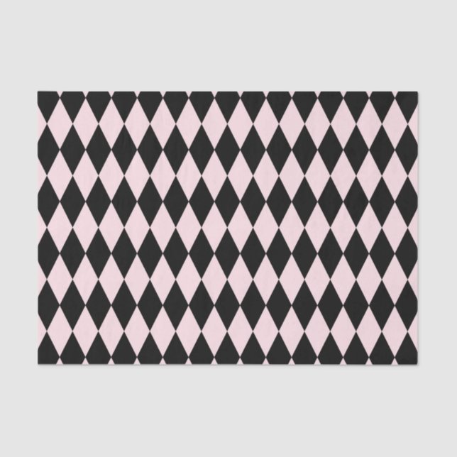 Black & Light Pink Stripe Pattern Minimal Abstract Tissue Paper (Front)