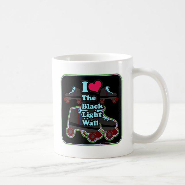 Black Light Roller Skate Flashback Slogan  Coffee Mug (Right)