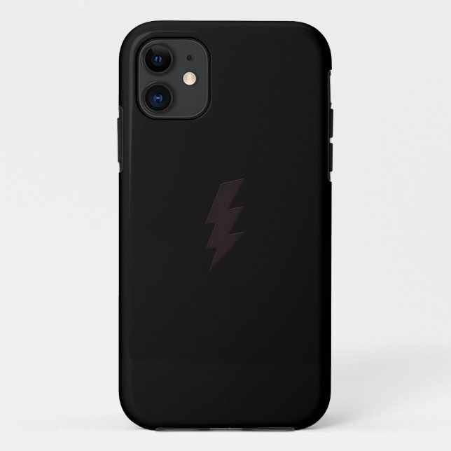 black lightning bolt iphone case (Back)