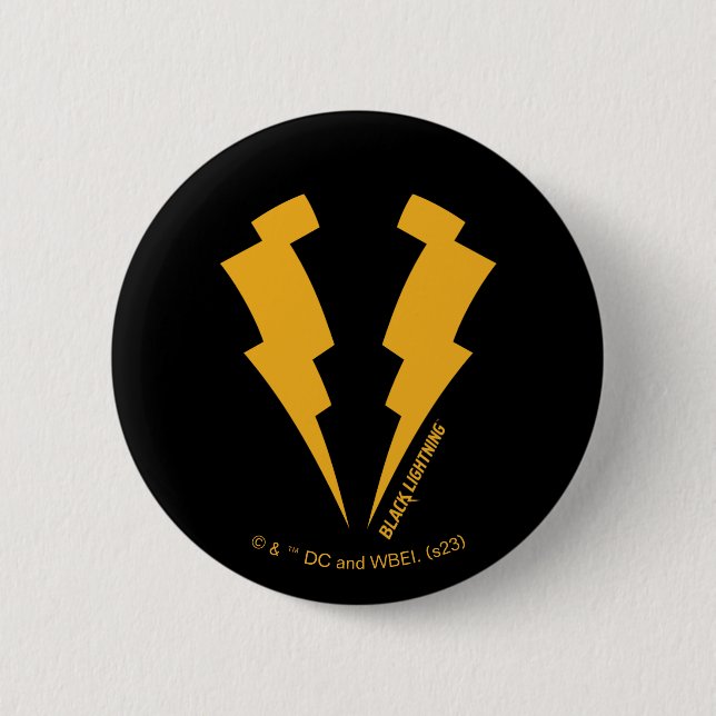 Black Lightning Bolts Graphic 2 Inch Round Button (Front)