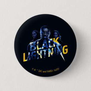 Black Lightning Heroes Graphic 2 Inch Round Button