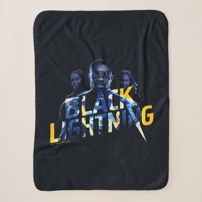 Black Lightning Heroes Graphic Sherpa Blanket (Front)