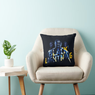 Black Lightning Heroes Graphic Throw Pillow