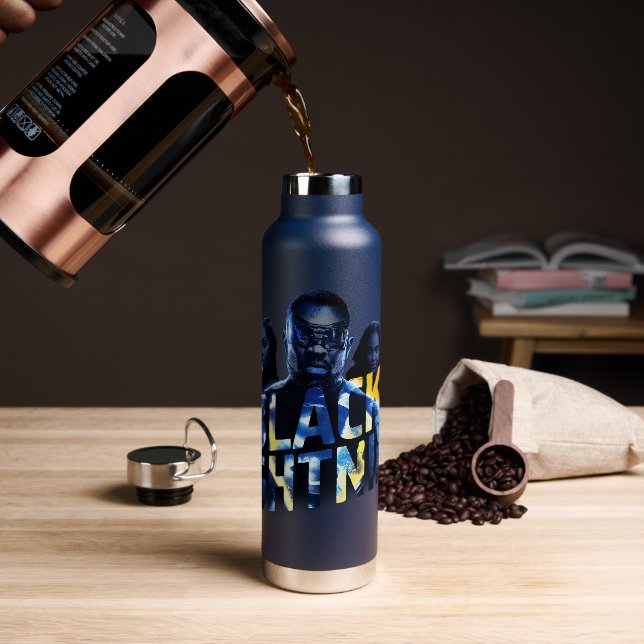 Black Lightning Heroes Graphic Water Bottle (Coffee)