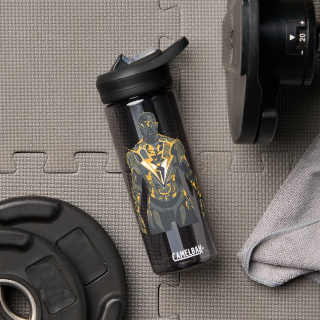 Black Lightning Illustration Water Bottle (Gym)