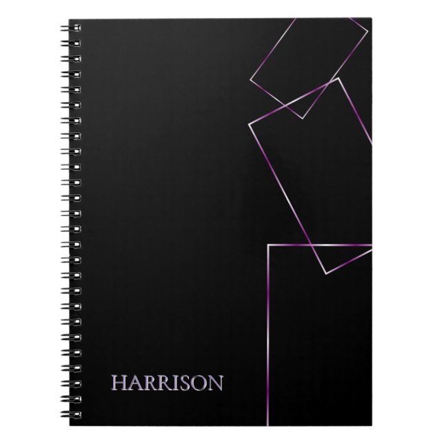 Black Lilac Personalized  Notebook (Front)