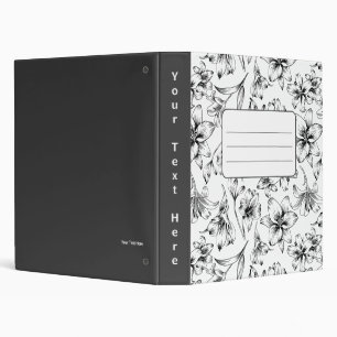 Black Lily Flowers Binder