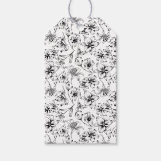 Black Lily Flowers Gift Tags