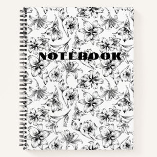 Black Lily Flowers Notebook