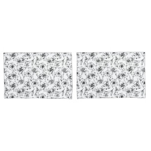 Black Lily Flowers Pillowcase