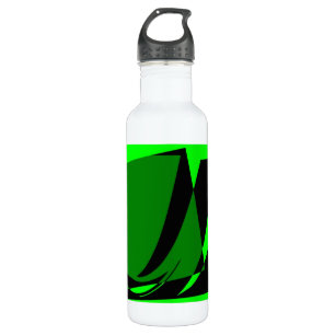 Black Lime Green Retro Paint Abstract Art Deco 710 Ml Water Bottle