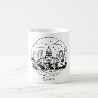 Black line Austin illustration Coffee Mug