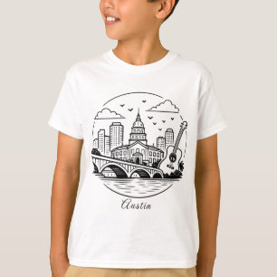 Black line Austin illustration T-Shirt