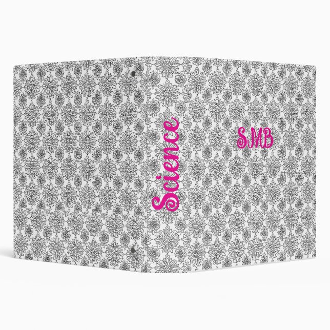 Black Line Botanical Floral Pattern Binder (Background)