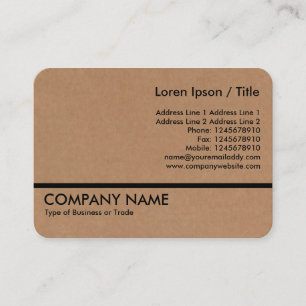 Black Line - Cardboard Business Card