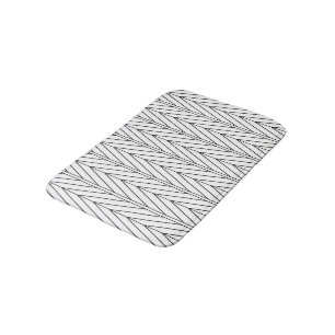 Black Line Chevron Design Bath Mat