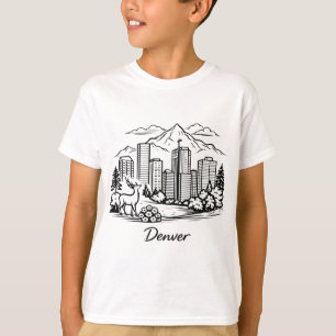 Black line Denver illustration T-Shirt