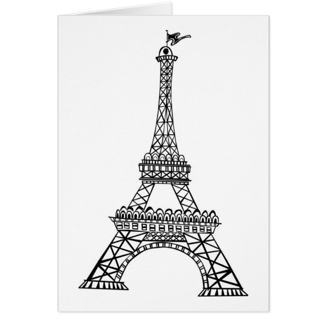 Black Line Eiffel Tower (Front)