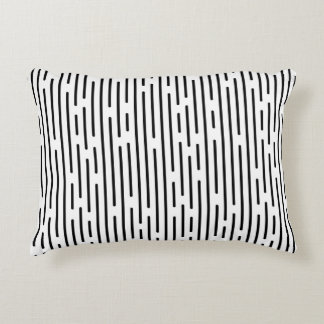 Black Line Geometric Pattern Accent Pillow