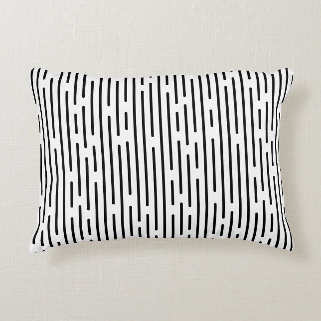 Black Line Geometric Pattern Accent Pillow (Front)