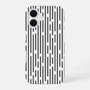 Black Line Geometric Pattern iPhone 16 Case