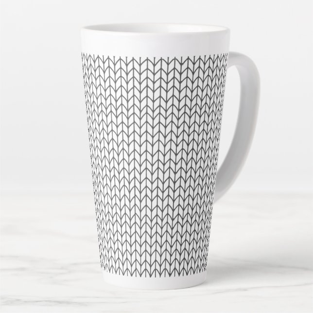BLACK LINE KNIT Tall Latte Mug (Right Angle)