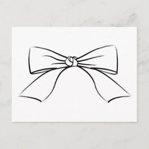 Black Line Ribbon Bow Postcard