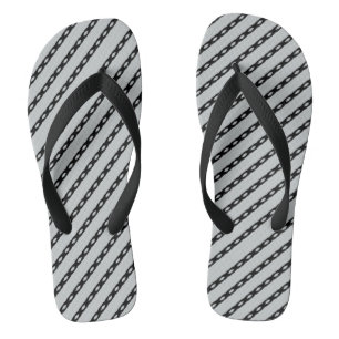 Black Lined Flip Flops