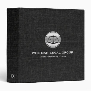 Black Linen Black Justice Scale Binder