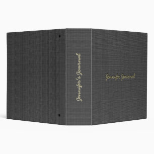 Black Linen Burlap Texture Binder