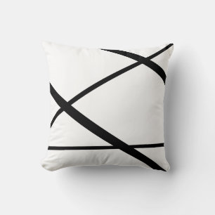 Black Lines Abstract Art 2 Modern Minimalist Throw Pillow