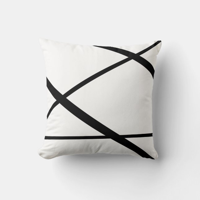 Black Lines Abstract Art 2 Modern Minimalist  Throw Pillow (Front)